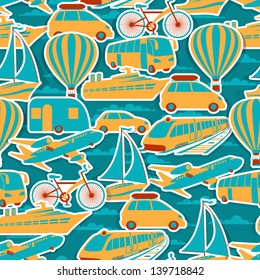 Retro seamless travel pattern.