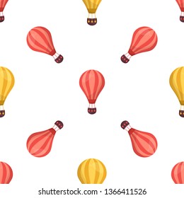 Retro seamless travel pattern of balloons. Baby shower vector illustrations isolated on white background.