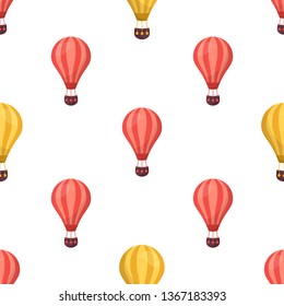 Retro seamless travel pattern of balloons. Baby shower vector illustrations isolated on white background.