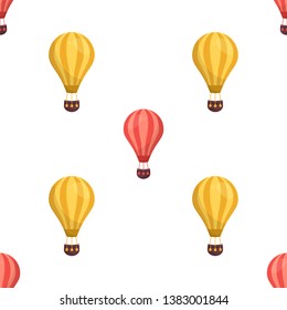 Retro seamless travel pattern of balloons. Baby shower vector illustrations isolated on white background.