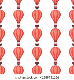 Retro seamless travel pattern of balloons. Baby shower vector illustrations isolated on white background.