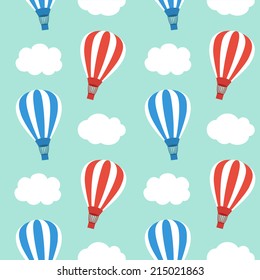 Retro seamless travel pattern of balloons.