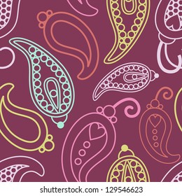 retro seamless vector paisley pattern