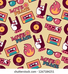  retro seamless vector rock pattern 