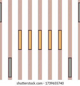 Retro  seamless vertical parallel stripes pattern. Abstract vector background. Stylish retro colors.