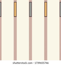 Retro  seamless vertical parallel stripes pattern. Abstract vector background. Stylish retro colors.