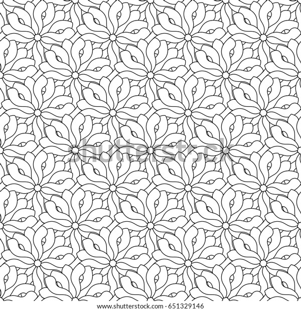 Retro Seamless Wallpaper Background Black White Stock Vector