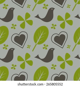 Retro Seamless Wallpaper  with birds