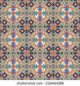 Retro seamless wallpaper pattern. Vintage gray, beige and orange backgrounds with geometric and simple floral elements. Vector illustration.