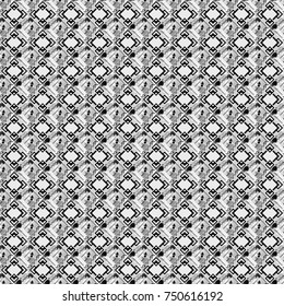 Retro seamless wallpaper pattern. Vintage white, gray and black backgrounds with geometric and simple floral elements. Vector illustration.