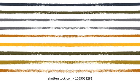 Retro Seamless Watercolor Sailor Stripes Vector Summer Pattern. Creative Hand Painted Graffiti Lines. Textile Vintage Stripes Design. Trendy Funky Fabric Prints, T-Shirt Seamless Horizontal Pattern.