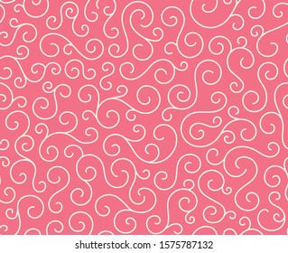 Retro seamless wave lines pattern.Curl outline art decoration ornament swirl shapes for textile,fabric,tracery or tile background.Classic elegant antique texture design.Ornate deluxe seamless pattern