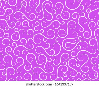 Retro seamless wave lines pattern.Curl outline art decoration ornament swirl shapes for textile,fabric,tracery or tile background.Classic elegant antique texture design.Ornate deluxe seamless pattern