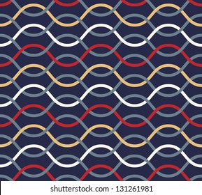 Retro seamless wavy pattern. Vector background.