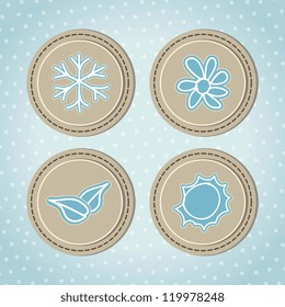 retro seasons Icons with vintage background, vector illustration