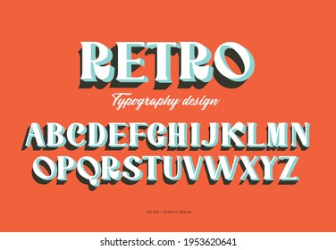 retro serif typography design vector