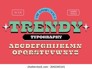 retro serif typography design vector, illustration