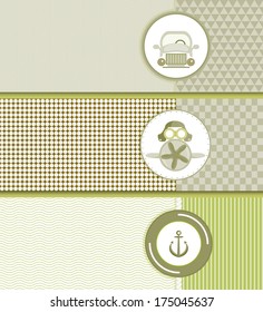 retro set airbus sea and transport flat design vector