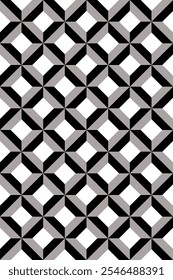 Retro set of black and white geometric vector pattern minimal posters with 20s geometric design. Trendy bauhaus pattern background for cover design, poster and interior.