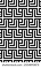 Retro set of black and white geometric vector pattern minimal posters with 20s geometric design.