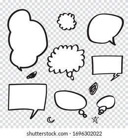 Retro Set of Comics Speech and Bubbles Cartoon Vector ,on transparent background. Vector illustration, vintage design, pop art style.