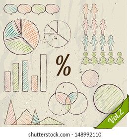 Retro set of infographic elements. Vector illustration EPS8