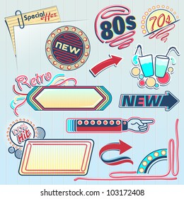 Retro Set of Labels & Arrows