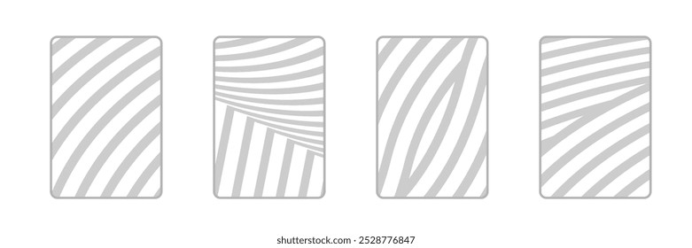 Cartazes mínimos de padrão vetorial geométrico de linha de conjunto retrô com design geométrico de 20s. Trendy bauhaus padrão de fundo para design de capa, cartaz