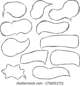 Retro Set von skizzierte Comic Buch Sprache und Text Blase Vektor, auf transparentem Hintergrund. Vector Illustration, Vintage Design, Pop Art Stil.