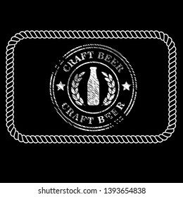 Retro set styled craft beer.craft beer label,emblem,sticker.grunge emblem with beer glass and hops.Vintage seal