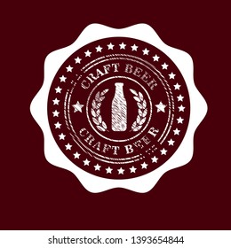 Retro set styled craft beer.craft beer label,emblem,sticker.grunge emblem with beer glass and hops.Vintage seal