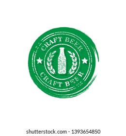 Retro set styled craft beer.craft beer label,emblem,sticker.grunge emblem with beer glass and hops.Vintage seal