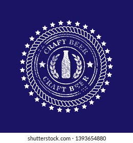Retro set styled craft beer.craft beer label,emblem,sticker.grunge emblem with beer glass and hops.Vintage seal