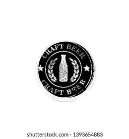 Retro set styled craft beer.craft beer label,emblem,sticker.grunge emblem with beer glass and hops.Vintage seal