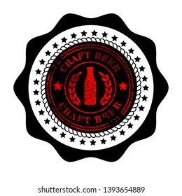 Retro set styled craft beer.craft beer label,emblem,sticker.grunge emblem with beer glass and hops.Vintage seal