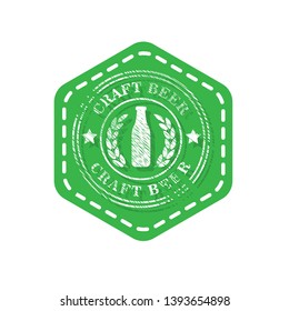Retro set styled craft beer.craft beer label,emblem,sticker.grunge emblem with beer glass and hops.Vintage seal