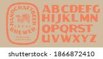 Retro set styled label of beer, restaurants and eateries . Good as a template of advertisement.Letters and Numbers. Original Design