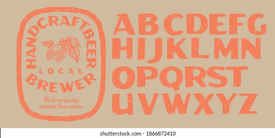 Retro set styled label of beer, restaurants and eateries . Good as a template of advertisement.Letters and Numbers. Original Design