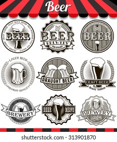 Retro set styled label of beer. Vintage craft beer brewery emblems, labels and design elements.See more in set "Labels" of my portfolio