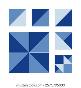 Retro set of vector geometric bauhaus patterns