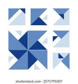 Retro set of vector geometric bauhaus patterns