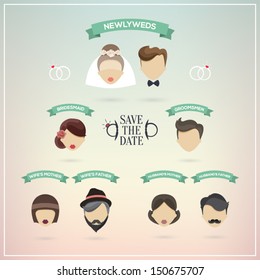 Retro Set Of Wedding Icons