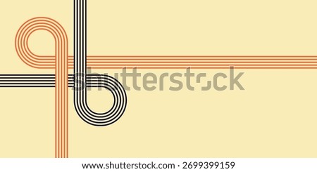 Retro seventies aesthetic with intersecting lines creating a modern abstract background concept
