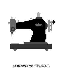 Retro sewing machine isolated icon sign. Vector illustration