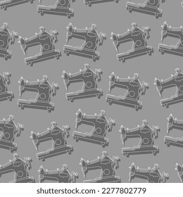 Patrón retro de máquinas de coser sin fisuras. Textura vectorial