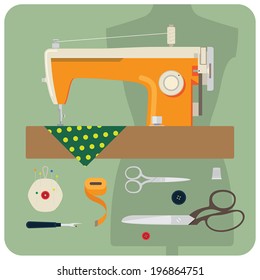 Retro sewing machine set