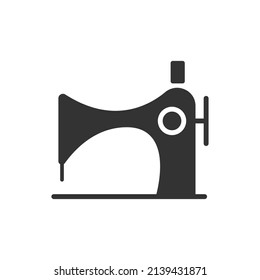 retro sewing machine silhouette vector icon isolated on white background. sewing machine icon for web, mobile apps, ui design, print polygraphy and promo advertising business