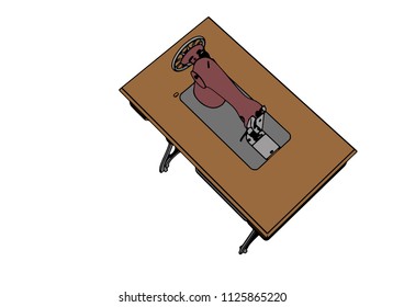 retro sewing machine vector