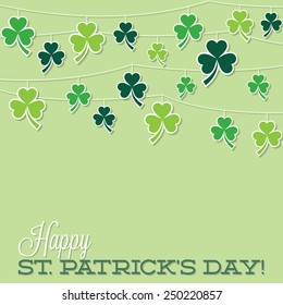 Retro shamrock string St. Patrick's Day card in vector format.