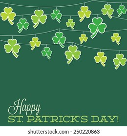 Retro shamrock string St. Patrick's Day card in vector format.